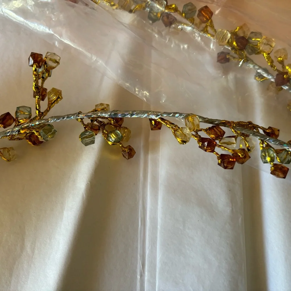 Beaded garland brown shades NWT Neiman Marcus 6 ft long